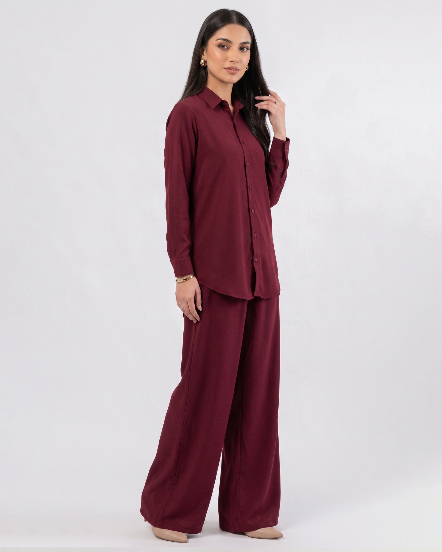 Mehroon 2 Piece Co-Ord Set