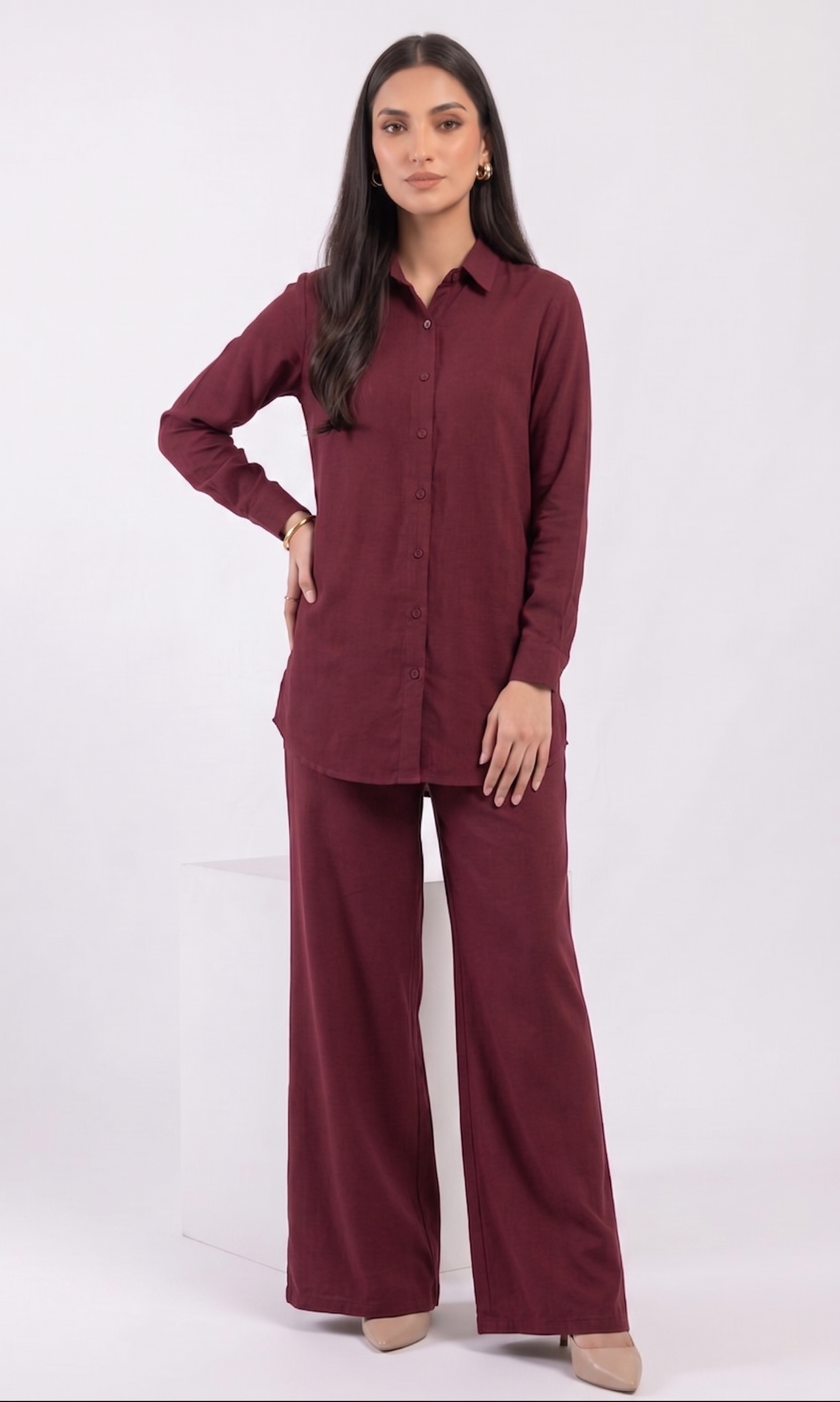 Mehroon 2 Piece Co-Ord Set