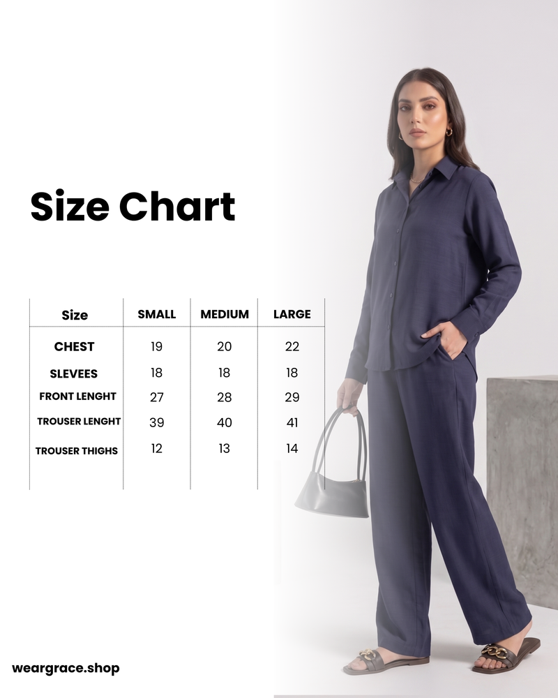 Size chart for BLUE BLISS CO-ORD SET