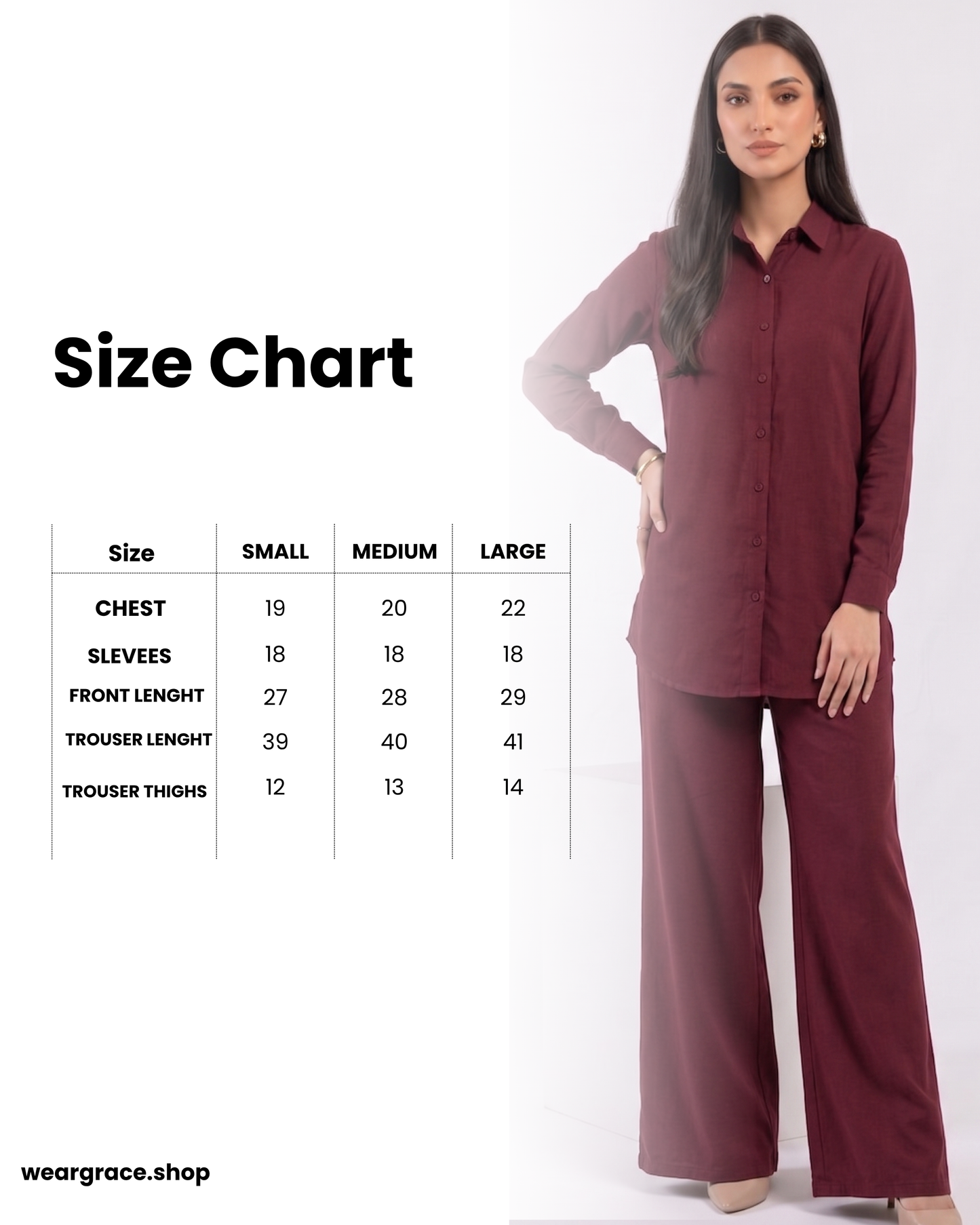 Mehroon 2 Piece Co-Ord Set